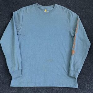 Carhartt Shirt Mens Small Blue Original Fit Long Sleeve Workwear Tee T-Shirt